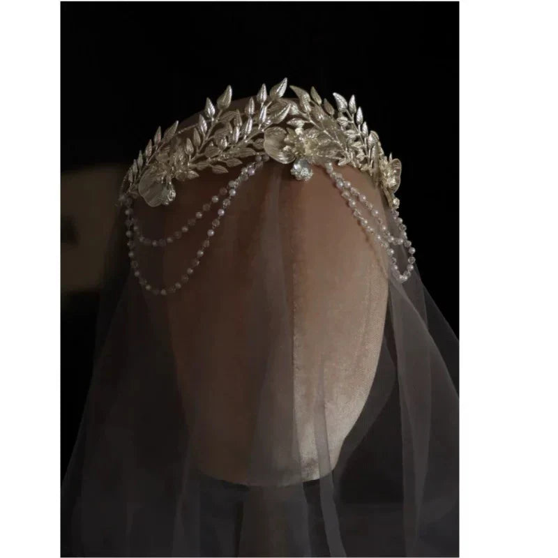 Silver Color Headband Tiara Hairband Bride Bridesmaids Flower Leaf Headpiece Headwear Wedding Accessories Bridal Hair Jewelry