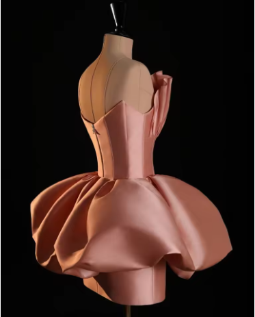 Beautiful Pink Strapless Pleated Homecoming Dress Birthday Dress