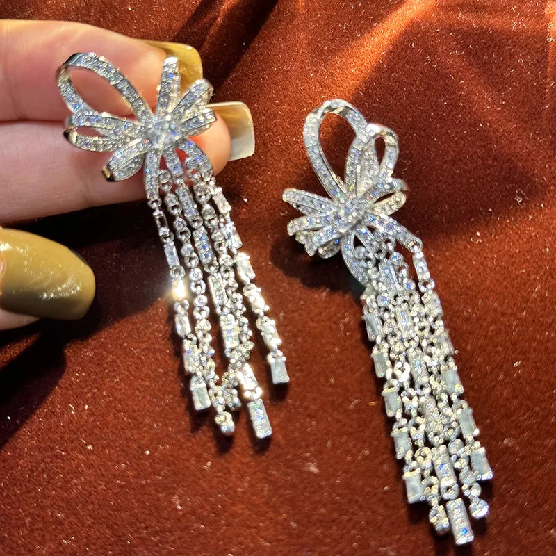 Vintage AAA Zircon Bridal Earrings Zirconia Wedding Earring For Brides Bridesmaids Accessories Women Birthday Gifts Jewelry b