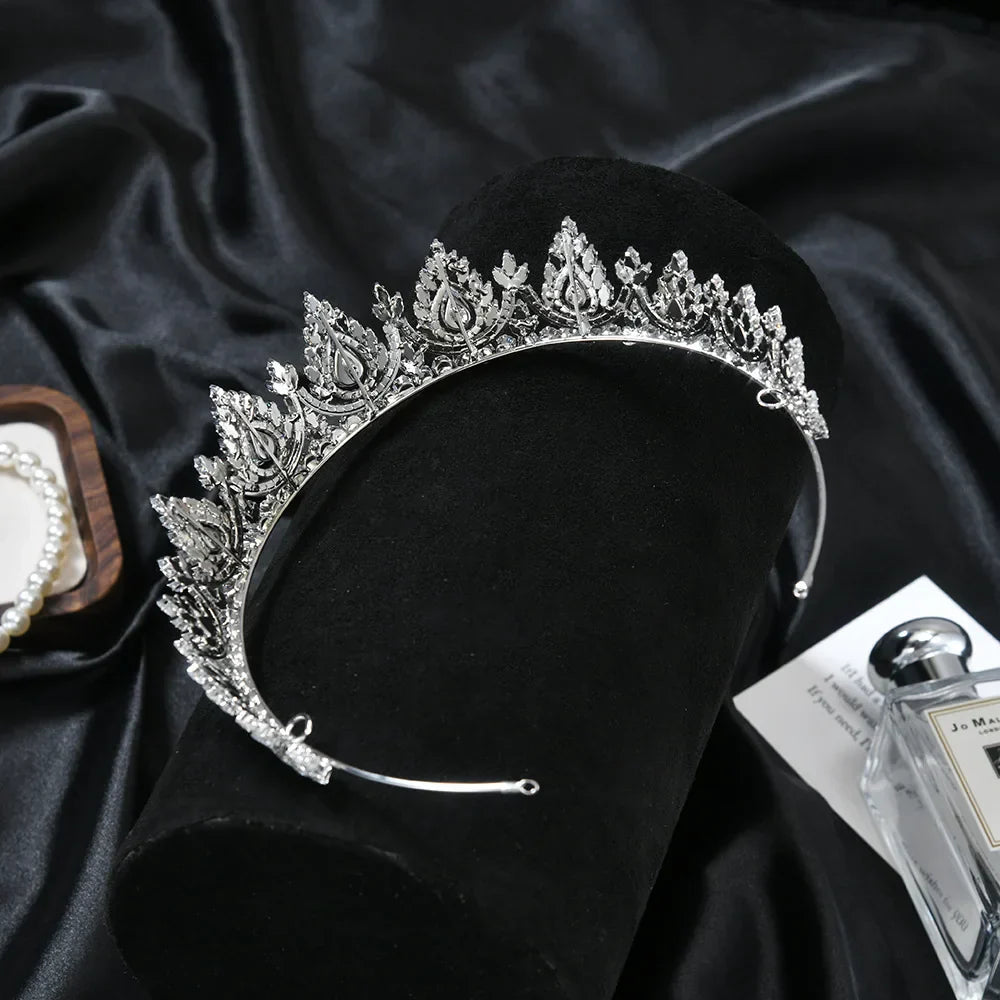Wedding Hair Accessories Crystal Zircon Tiaras and Crowns CZ Zirconia Headband For Brides Princess Queen Diadem Bridal Jewelry