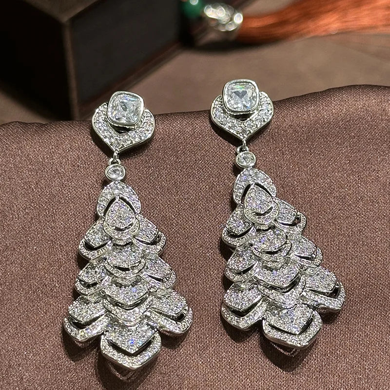 High Quality CZ AAA Zircon Bridal Earrings Cubic Zirconia Wedding Earring For Women Bride Accessories Dinner Party Dress Jewelry b