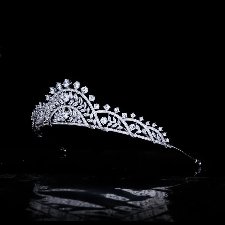 CZ Zirconia Tiaras and Crowns AAA Zircon Headpiece Women Brides Princess Queen Headband Wedding Accessories Bridal Hair Jewelry