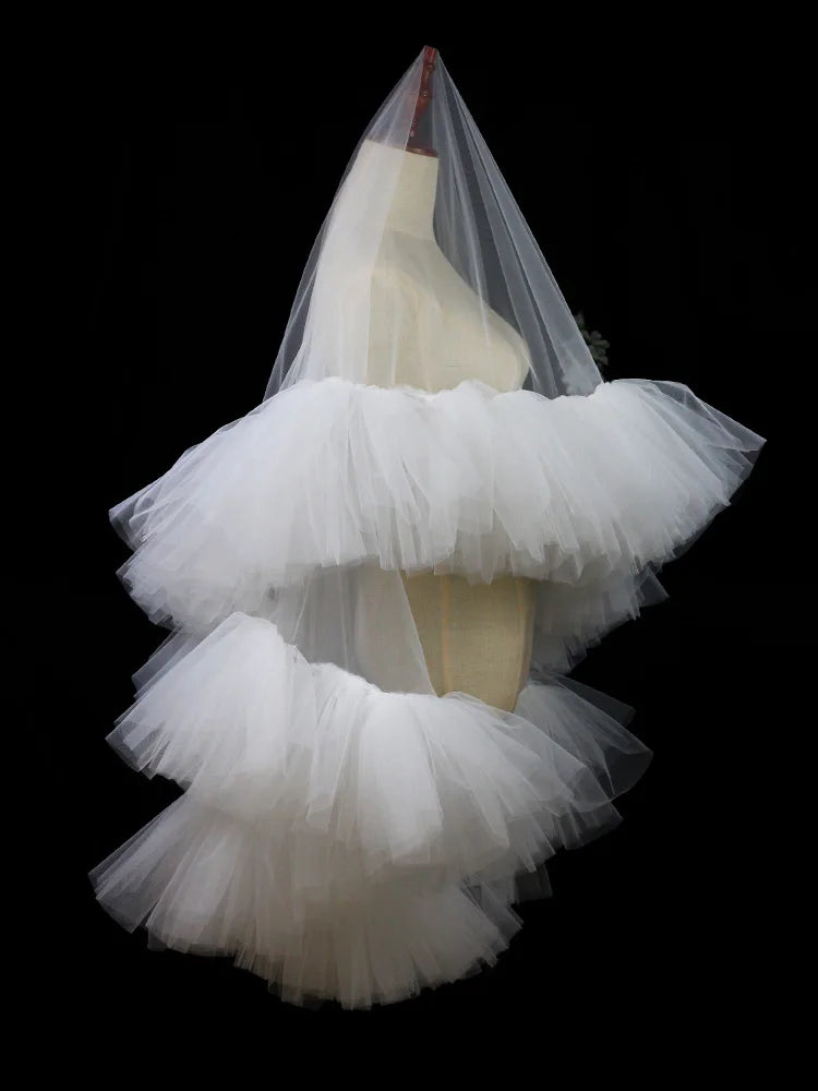 Luxury Lace Wedding Veils White Bridal Veil For Evening Party Dress Women Girl Hair Accessories Brides Jewelry