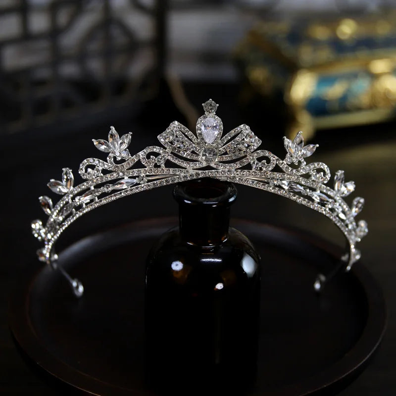 Small Tiara Crown For Wedding Bride Headpiece Crystal Princess Crowns For Women Girl 15 Years Prom Hair Jewelry Bride Headbands as picture 3
