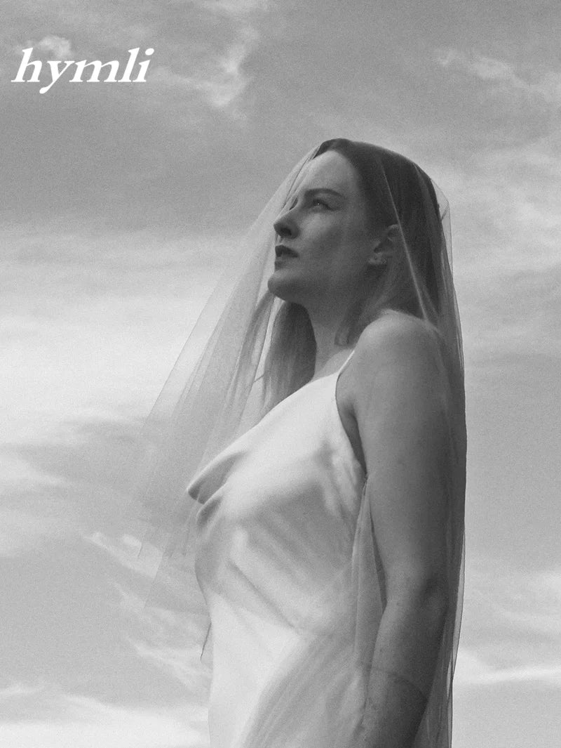 Romantic Bridal Veil with Blusher Simple 2 Tier Veil in White, Ivory, Off-White Soft Tulle