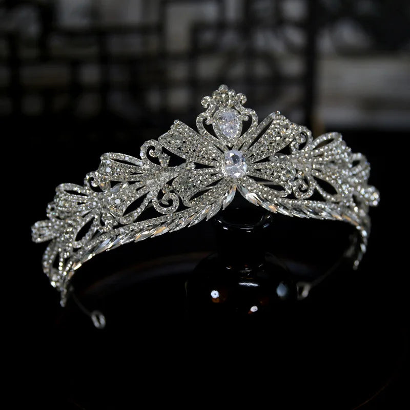 Baroque Wedding Crowns For Bride Luxury Crystal Pearl Queen Bridal Crown Tiara For Pageant Women Wedding Hair Jewerly Headdress as pic