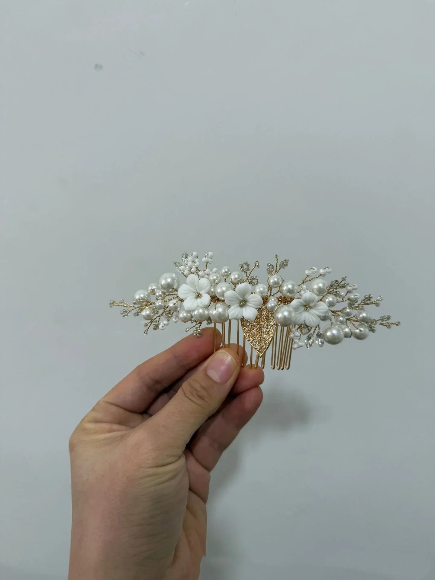 Flower Bridal Hair Comb Headpieces For Wedding Hair Accessories Pearl Bride Hairpin Hair Clips Prom Wedding Hair Piece Headdress