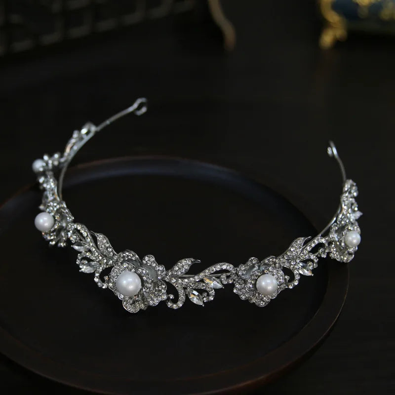 Small Tiara Crown For Wedding Bride Headpiece Crystal Princess Crowns For Women Girl 15 Years Prom Hair Jewelry Bride Headbands as picture 2