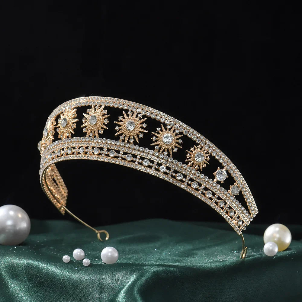 Baroque Queen Crown For Women Bridal Tiaras Crowns For Birthday Party 16 Years Diadem Wedding Hair Jewelry Headpiece Accessories