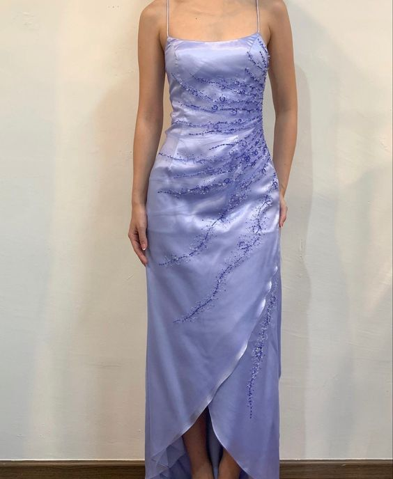 Chic Straps Lilac Evening Dress Formal Prom Party Gown