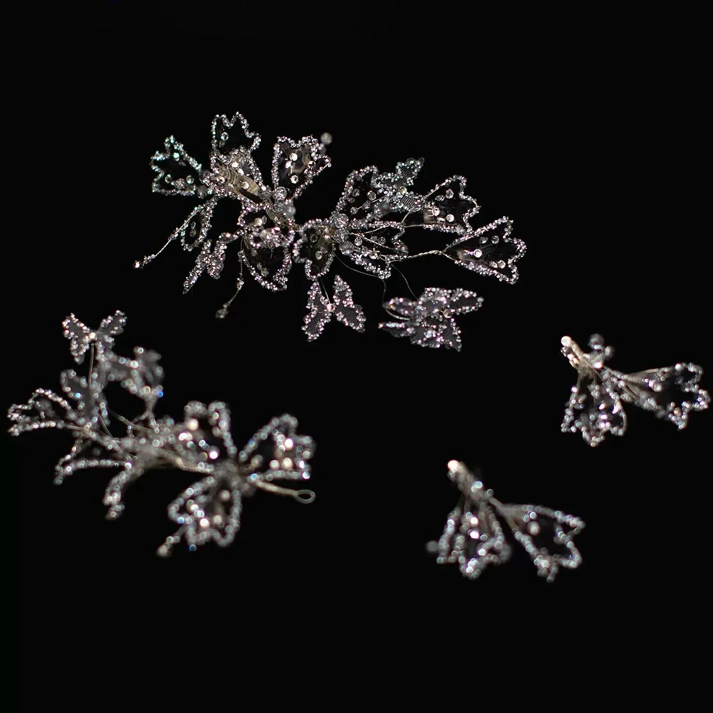 Wedding Hair Accessories Crystal Hair Pin Clip Butterfly Head Piece For Brides Women Girl Party Prom Hairpin Bridal Jewelry