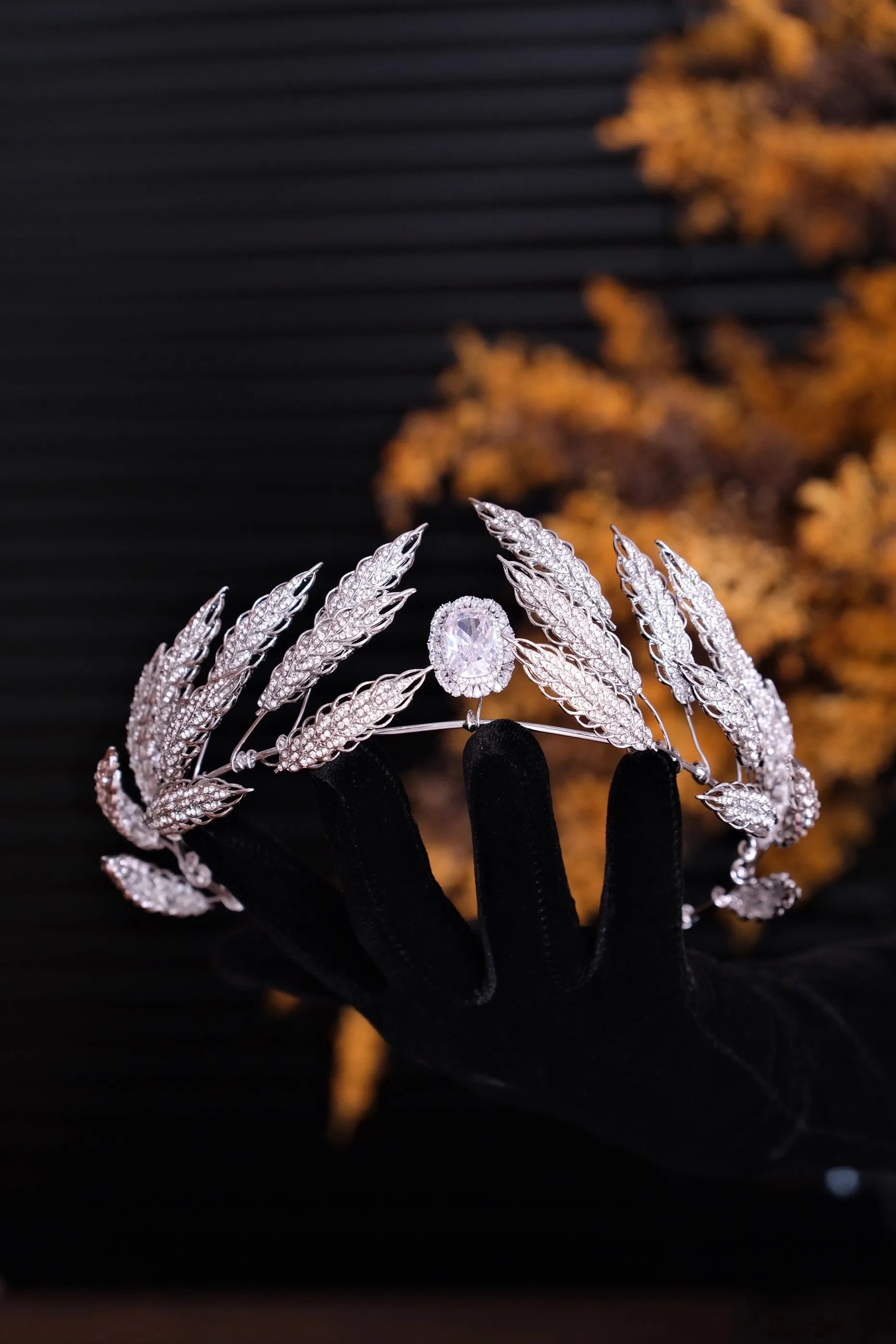 Rhinestones Zircon Tiaras and Crowns Leaf Crystal Diadem Brides Prom Pageant Headband Wedding Accessories Bridal Hair Jewelry