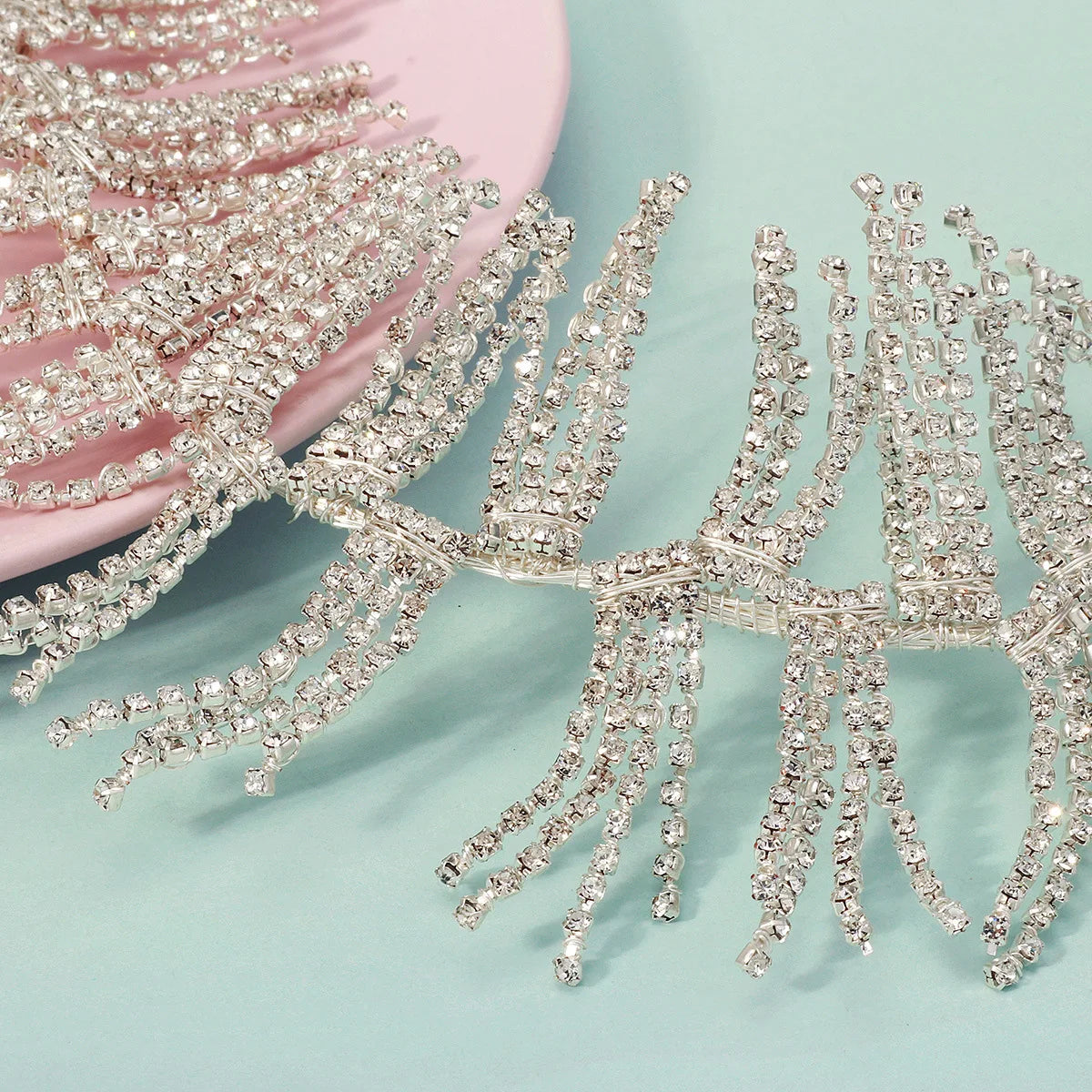 Crystal Rhinestones Headband Hairband Silver Color Headpiece For Brides Women Headdress Wedding Accessories Bridal Jewelry