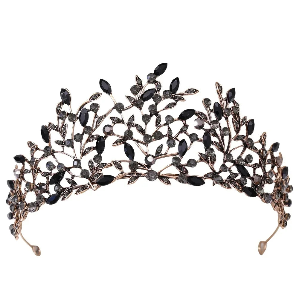 Baroque Wedding Hair Tiaras Crowns For Women Rhinestone Bridal Tiara Pageant Diadem Wedding Hair Jewelry Headdress Accessories as picture