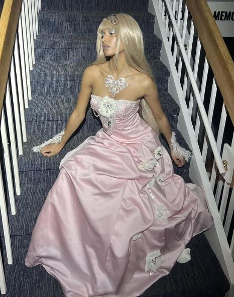 Sweet Pink A Line Prom Dress,Satin Pearls Ball Gown Evening Dress