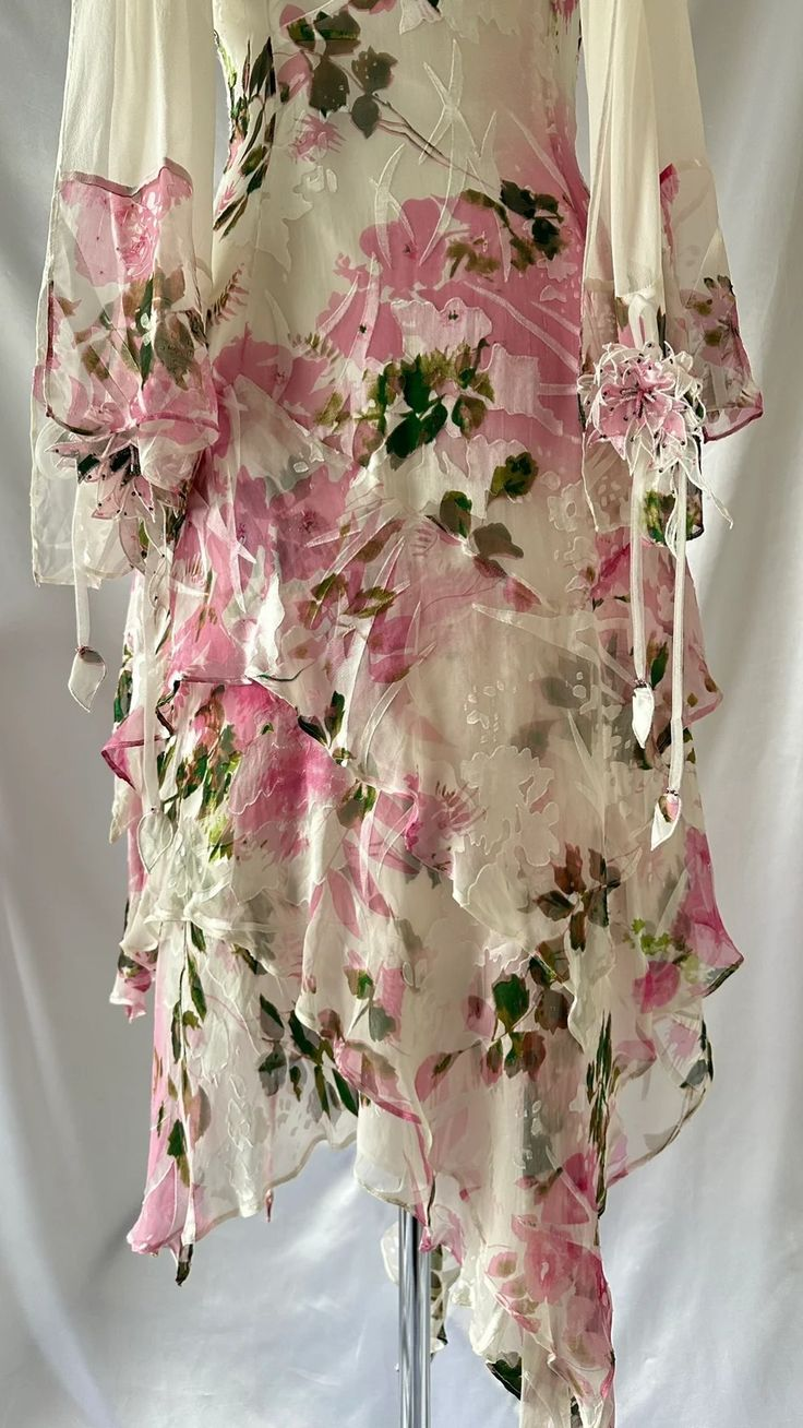 Beautiful Straps Chiffon Print Floral Evening Dress Formal Party Prom Dress