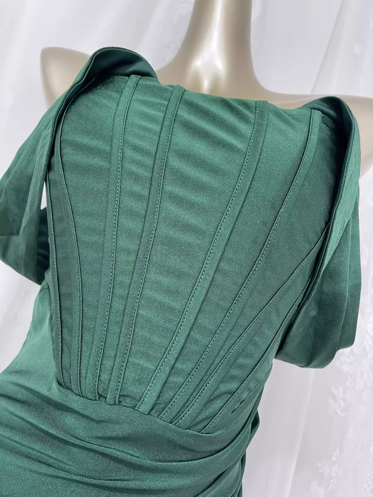 Vintage Mermaid Off The Shoulder Green Vacation Dress Satin Birthday Dresses