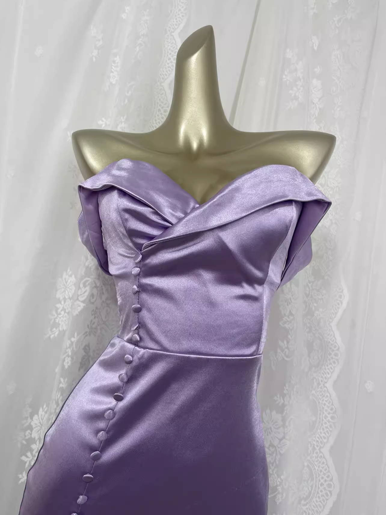 Vintage Sheath Off The Shoulder Lilac Vacation Dress Slit Birthday Dresses