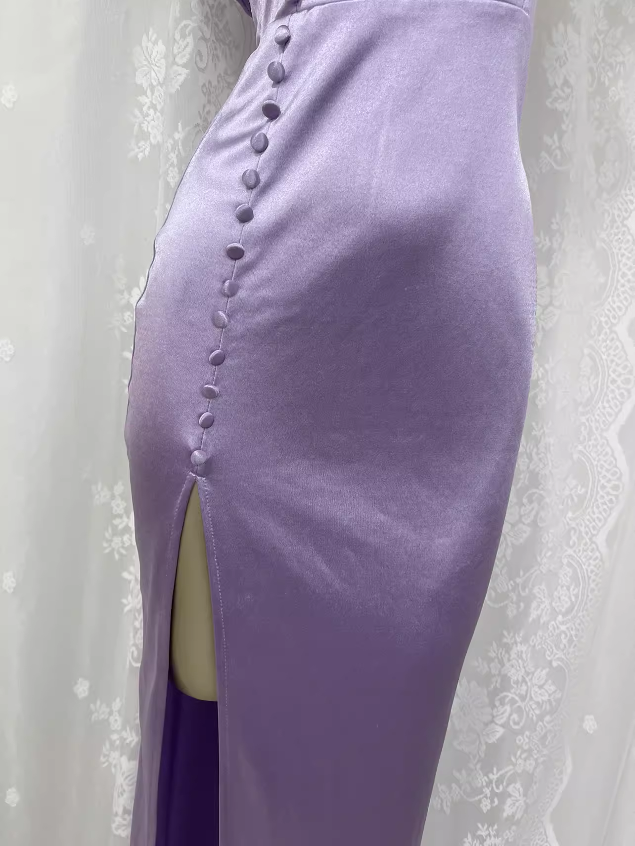 Vintage Sheath Off The Shoulder Lilac Vacation Dress Slit Birthday Dresses