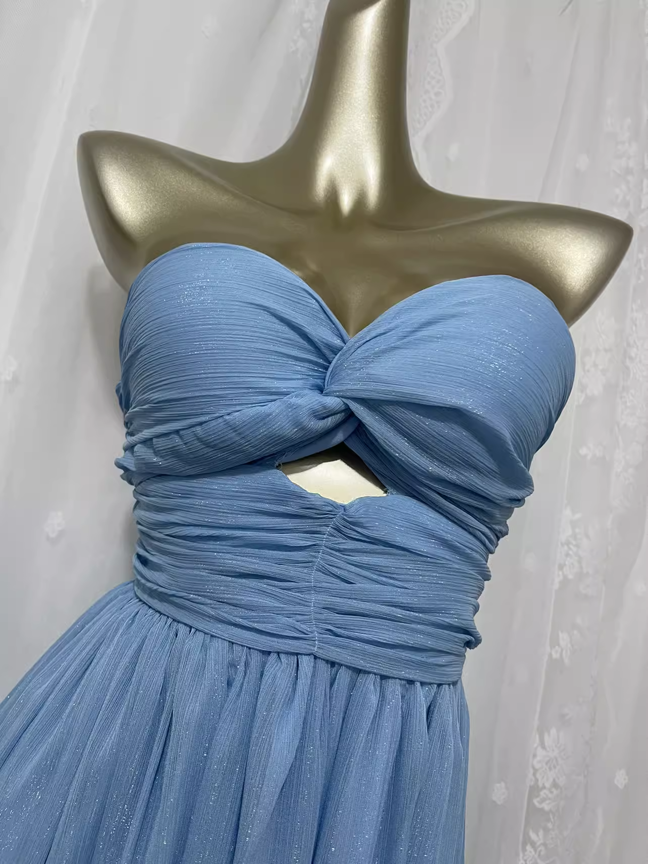 Vintage A line Sweetheart Blue Vacation Dress Birthday Dresses