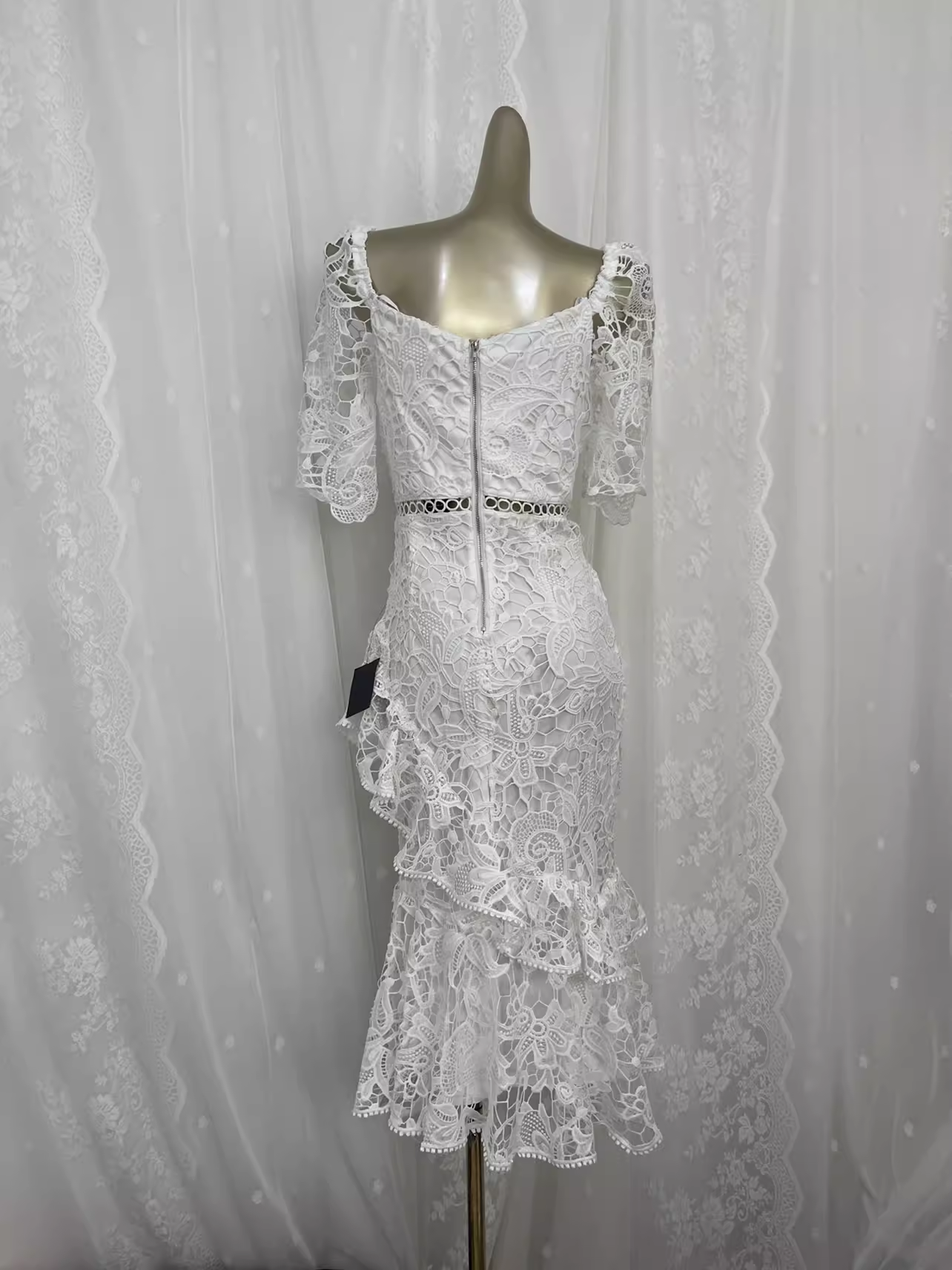 Sexy Mermaid Lace White Travel Vacation Beach Dress Birthday Dress