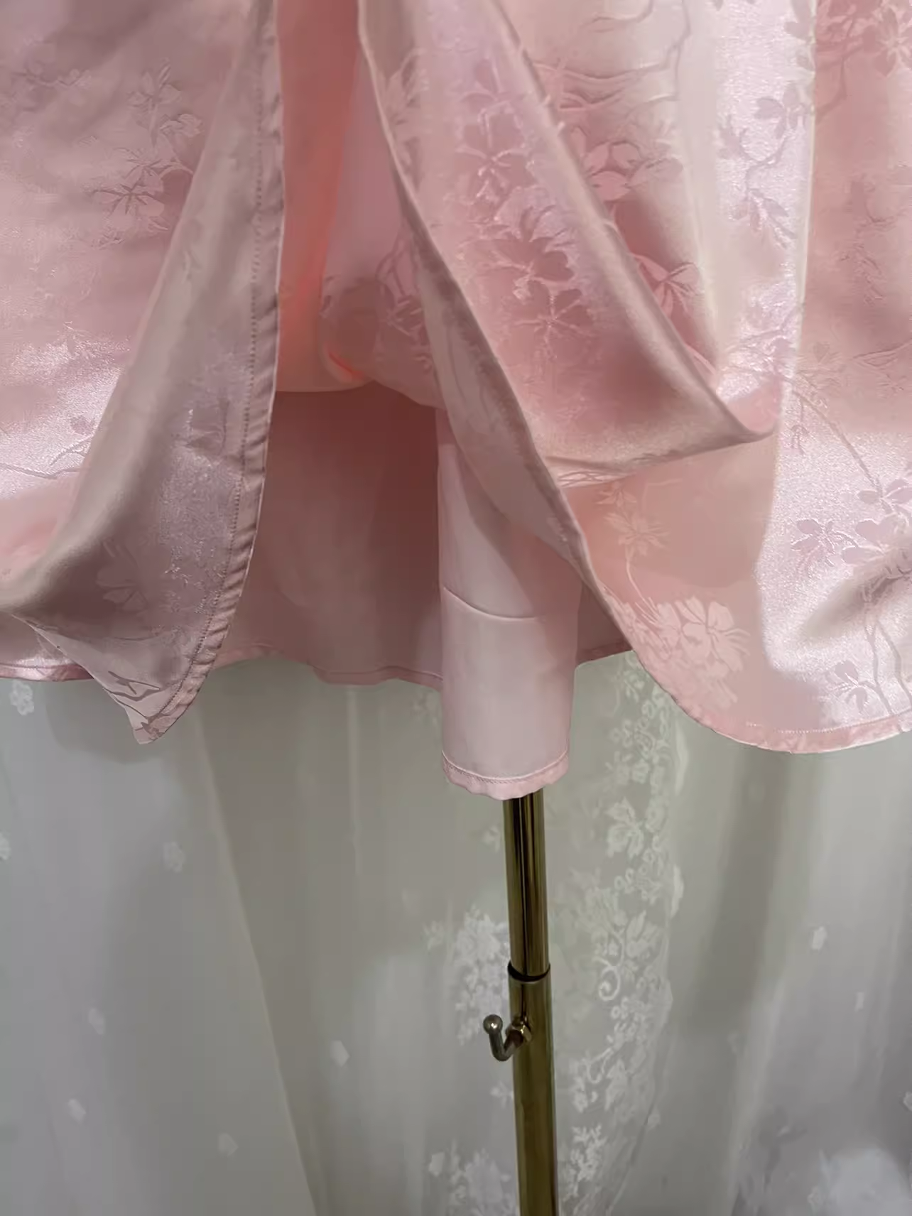 Sexy A line Spagetti Straps Pink Satin Floral Vacation Dress Birthday Dresses