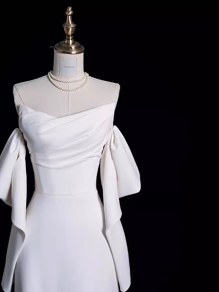 Sexy Mermaid Off The Shoulder Satin White Long Wedding Dresses Brides Dress