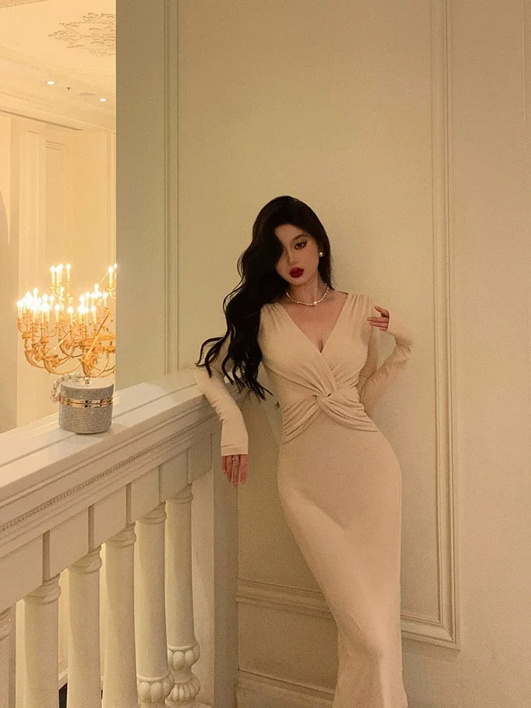 Sexy Sheath V Neckline Long Prom Dresses Birthday Outfits Evening Dress