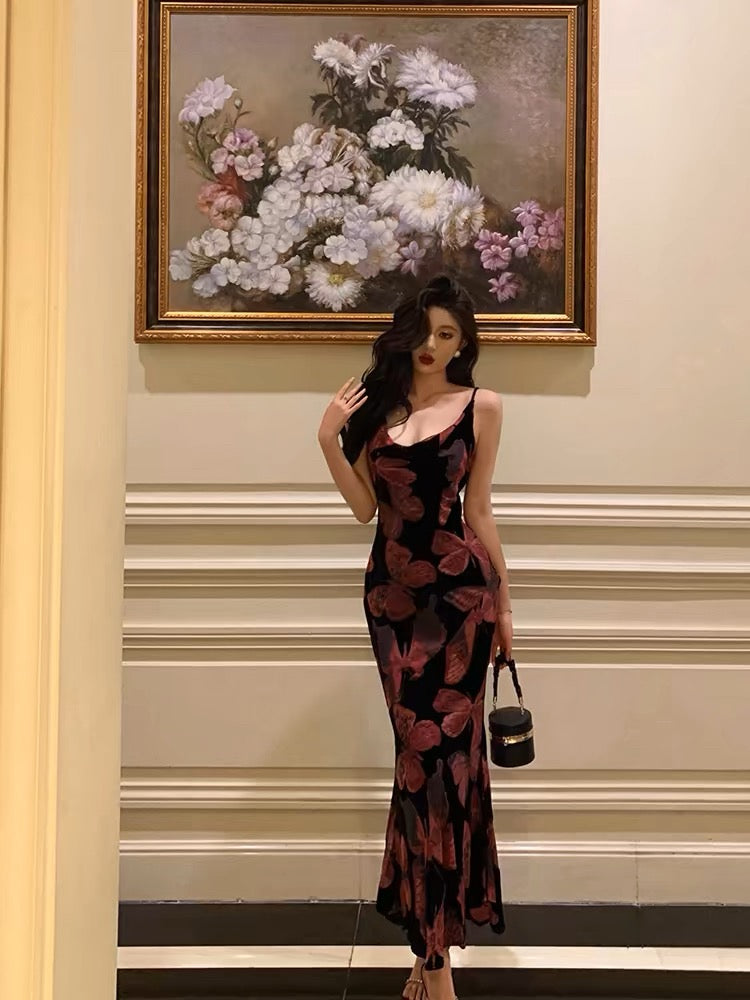 Gorgeous Mermaid Spaghetti Straps Pink Date Night Dress Long Prom Dresses Birthday Outfits