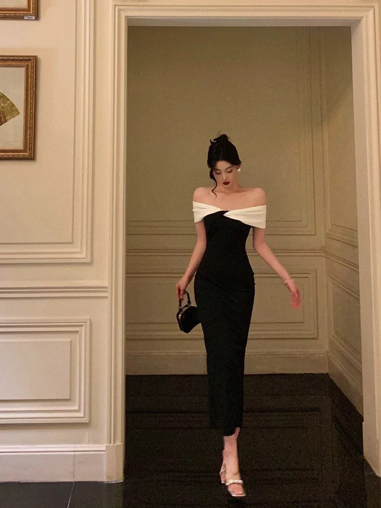 Gorgeous Mermaid Off The Shoulder Black Date Night Dress Prom Dresses Birthday Outfits