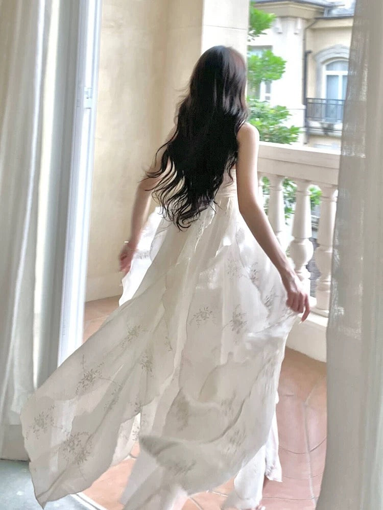 Sexy French High Low Square Neckline Christmas Dress Ivory Birthday Dresses Birthday Outfits