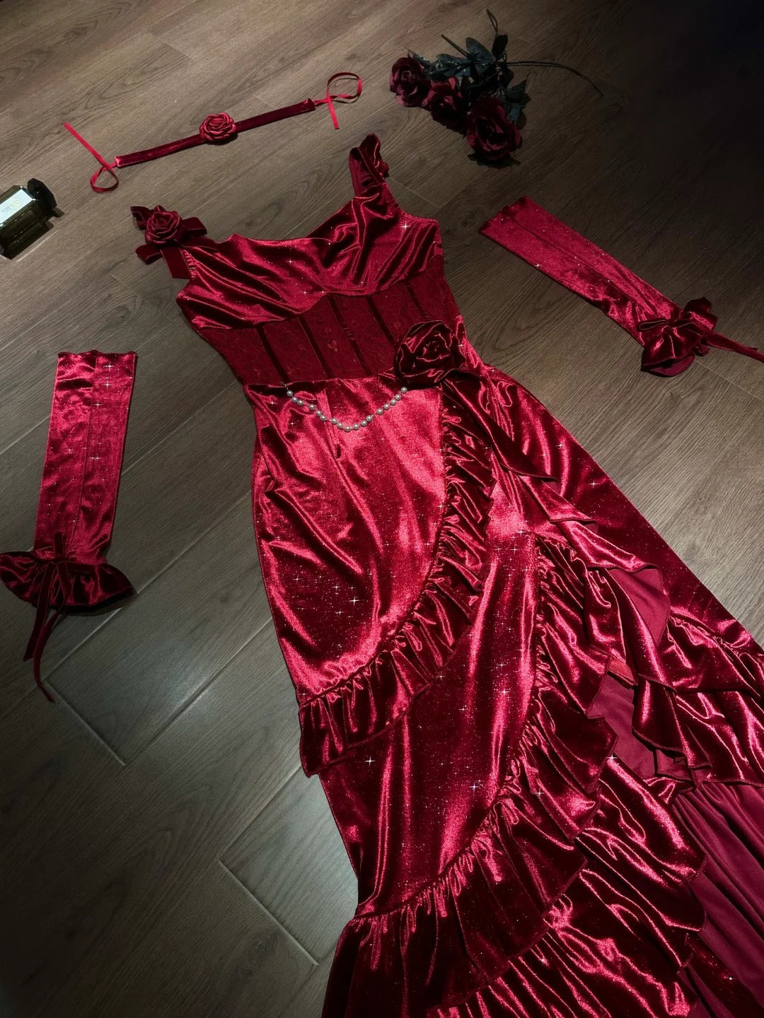 Sexy Mermaid Spaghetti Straps Burgundy Christmas Dress Velvet Prom Dresses Birthday Outfits