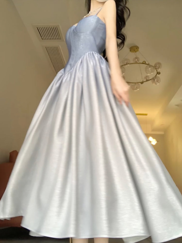 Vintage A line Spaghetti Straps Long Birthday Dresses Prom Dress Birthday Outfits