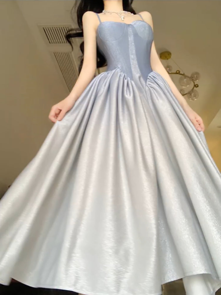 Vintage A line Spaghetti Straps Long Birthday Dresses Prom Dress Birthday Outfits