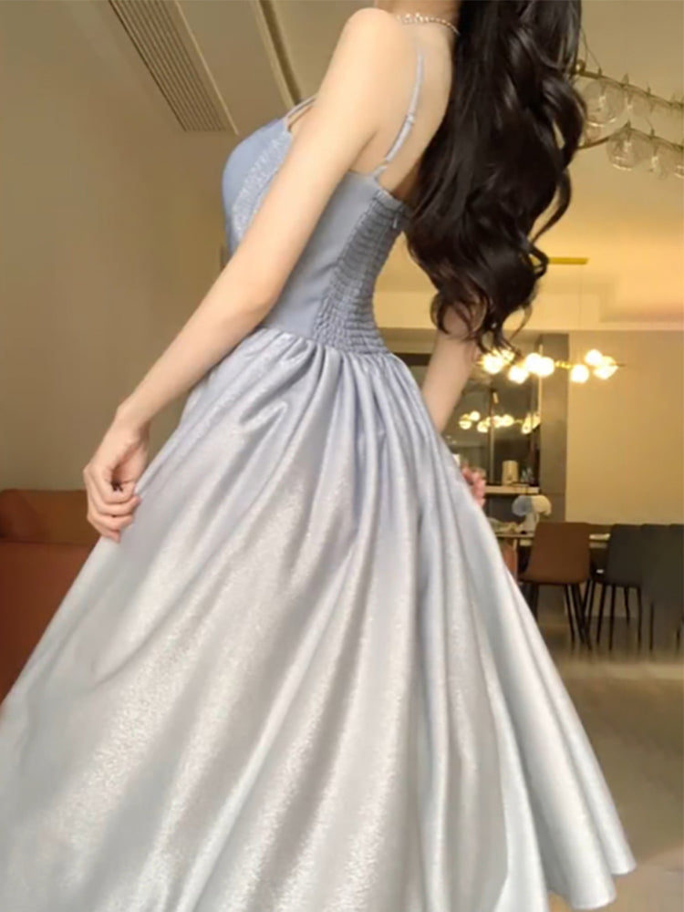 Vintage A line Spaghetti Straps Long Birthday Dresses Prom Dress Birthday Outfits