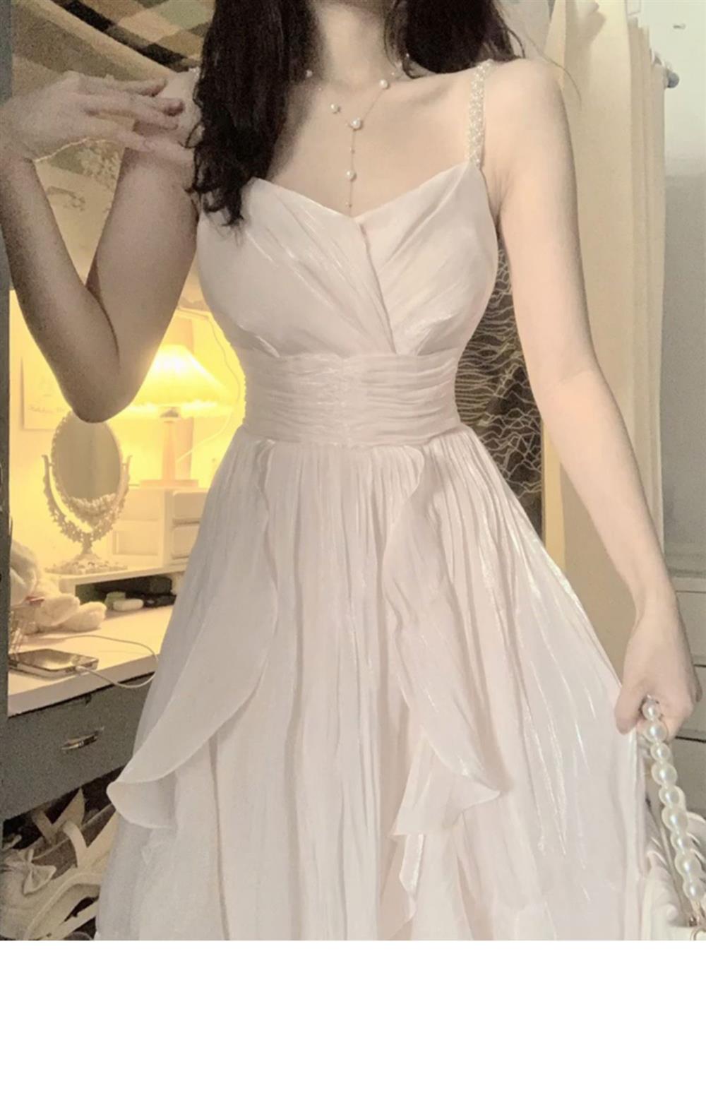 Sexy A Line Spaghetti Straps Champagne Prom Dresses Night Dress Birthday Outfits