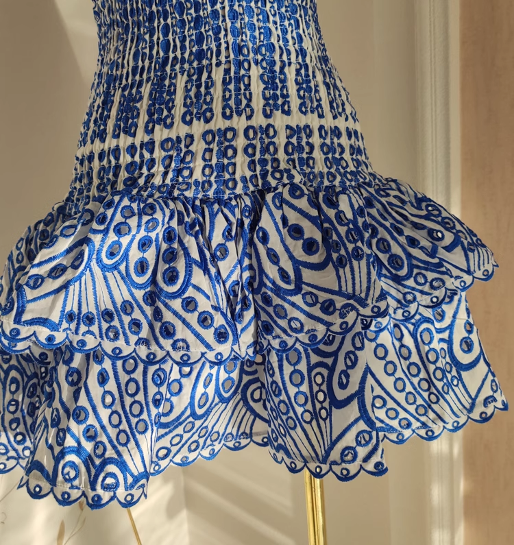 Cute Sheath Strapless Royal Blue Lace Vacation Dress Short Birthday Dresses