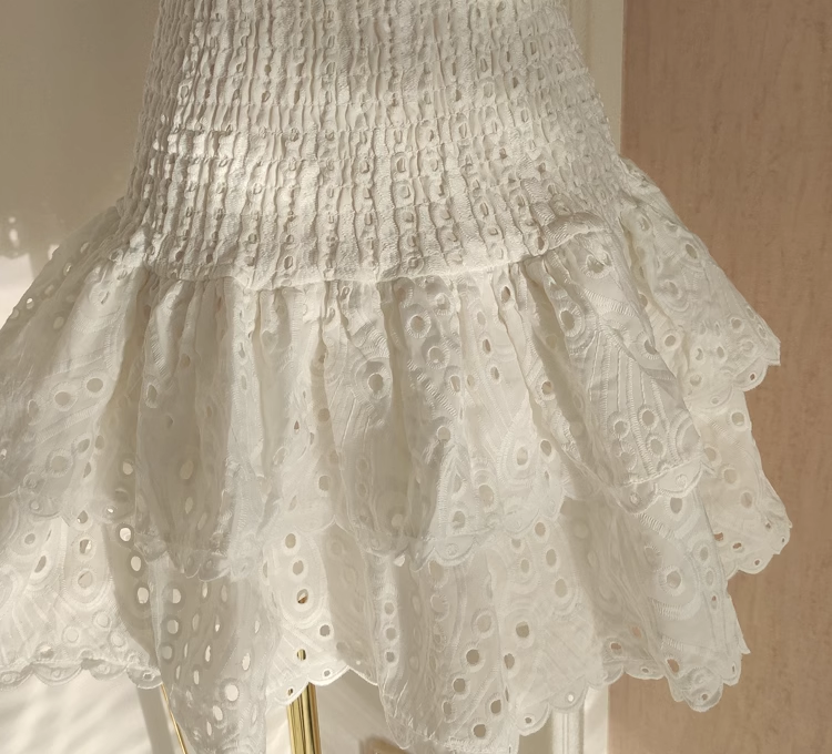 Cute Sheath Strapless White Lace Vacation Dress Short Birthday Dresses