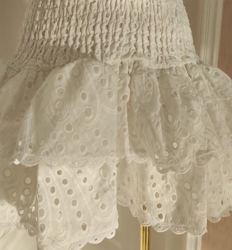 Cute Sheath Strapless White Lace Vacation Dress Short Birthday Dresses