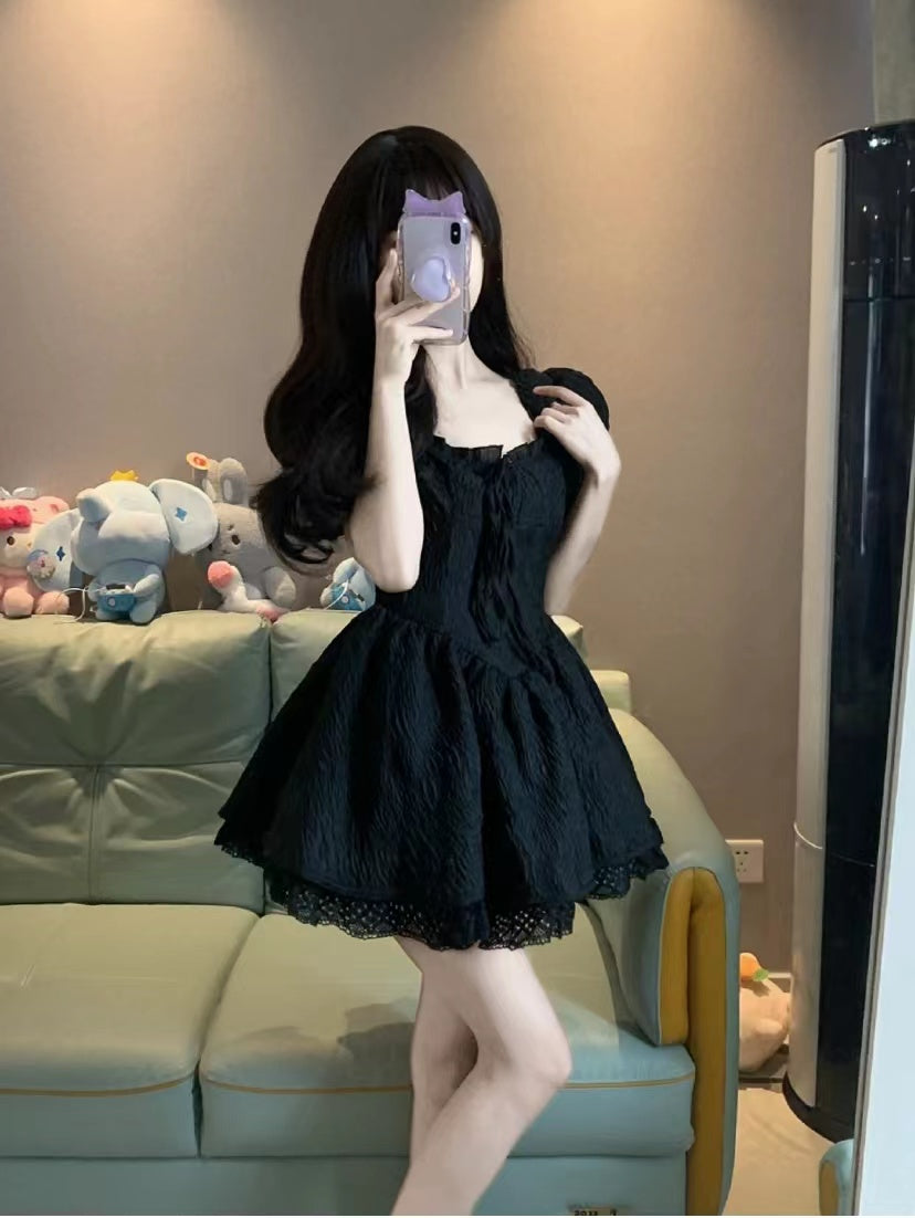Ball Gown Square Neckline Black Holiday Dress Birthday Dresses Birthday Outfits