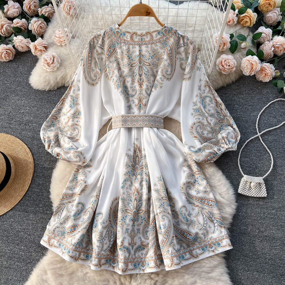 Chic A line Long Sleeves Long Sleeves Holiday Dresses Autumn Beach Dress