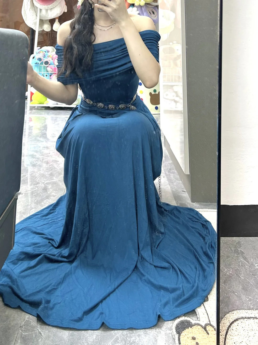 Vintage Sheath Off The Shoulder Blue Holiday Dress Birthday Dresses Birthday Outfits