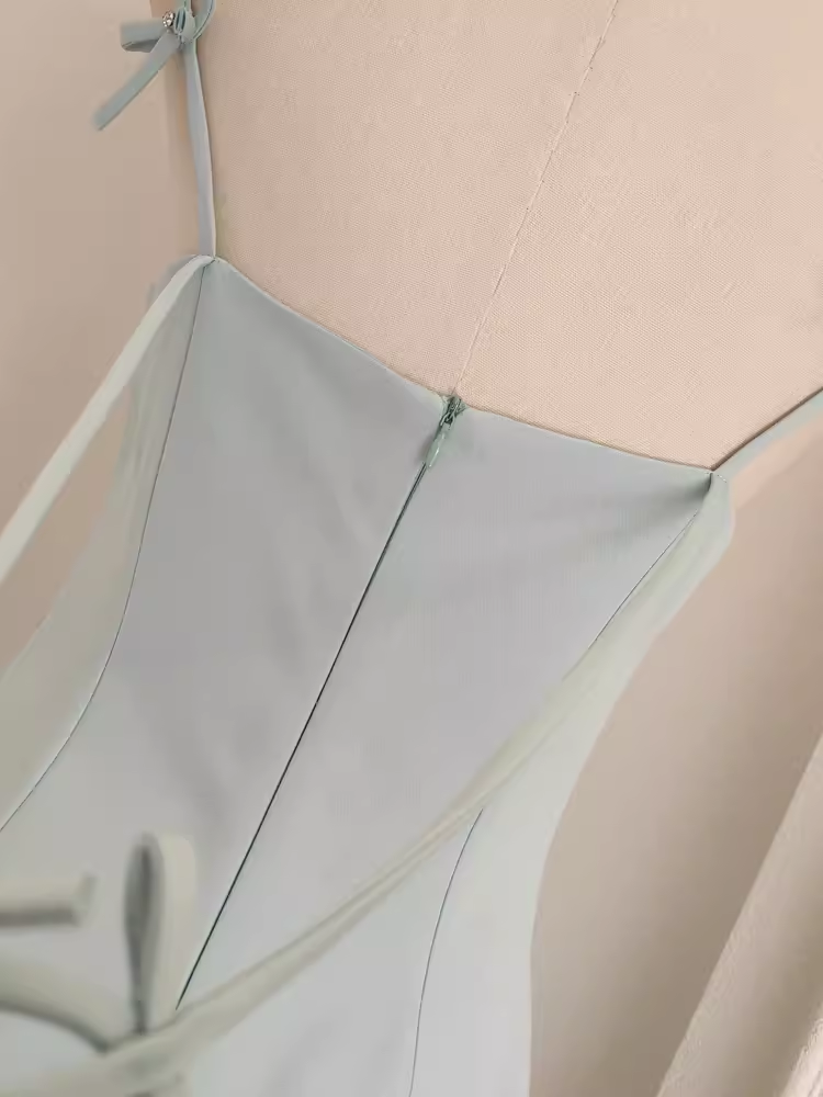 Cute A line Spaghetti Straps Sage Green Travel Vacation Women Dress Short Birthday Outfits