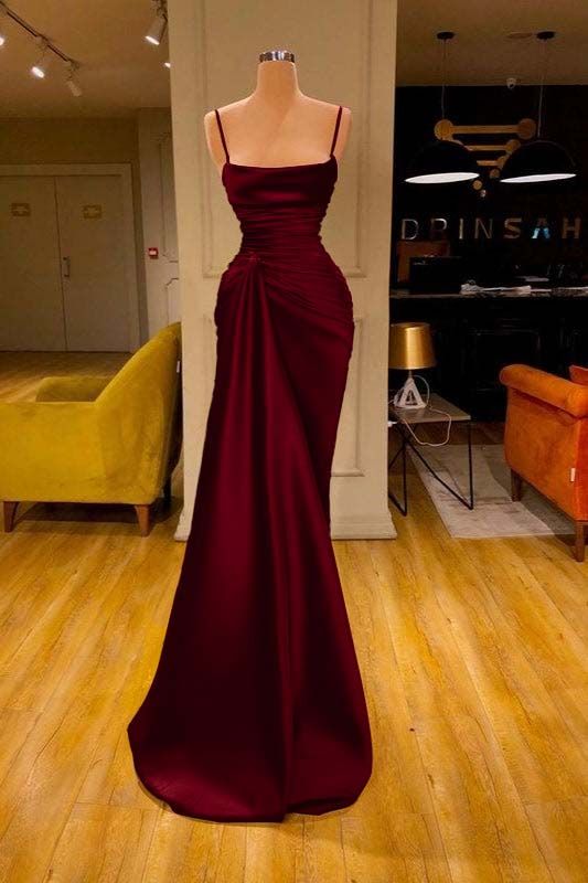 Sexy Sleeveless Spaghetti Strap Prom Dress Mermaid With Ruffles Prom Dresses