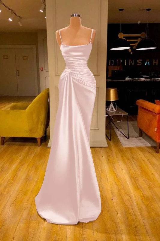 Sexy Sleeveless Spaghetti Strap Prom Dress Mermaid With Ruffles Prom Dresses