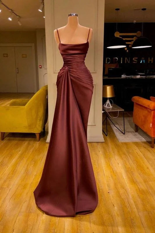 Sexy Sleeveless Spaghetti Strap Prom Dress Mermaid With Ruffles Prom Dresses