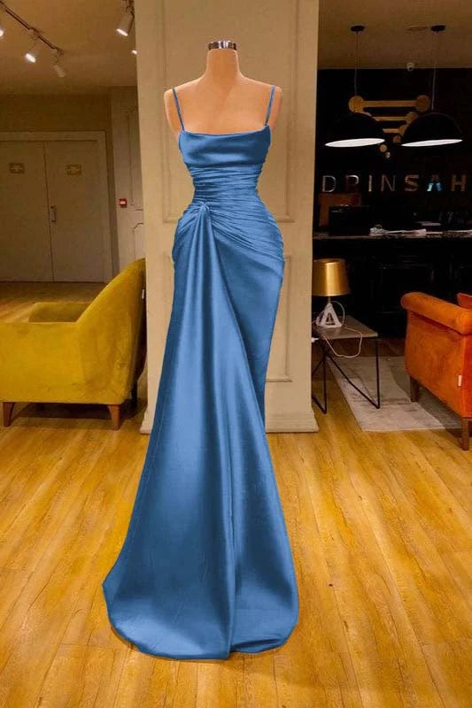 Sexy Sleeveless Spaghetti Strap Prom Dress Mermaid With Ruffles Prom Dresses
