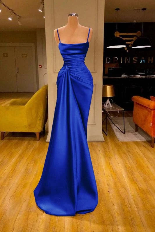 Sexy Sleeveless Spaghetti Strap Prom Dress Mermaid With Ruffles Prom Dresses