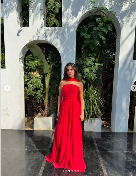 Pretty A Line Strapless Red Chiffon Long Prom Dresses Formal Evening Dress