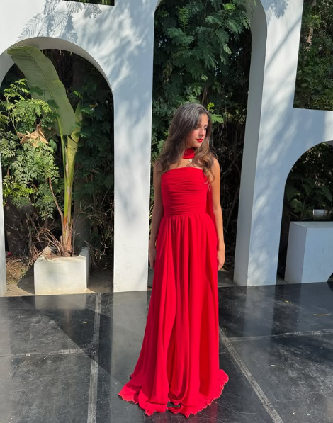 Pretty A Line Strapless Red Chiffon Long Prom Dresses Formal Evening Dress